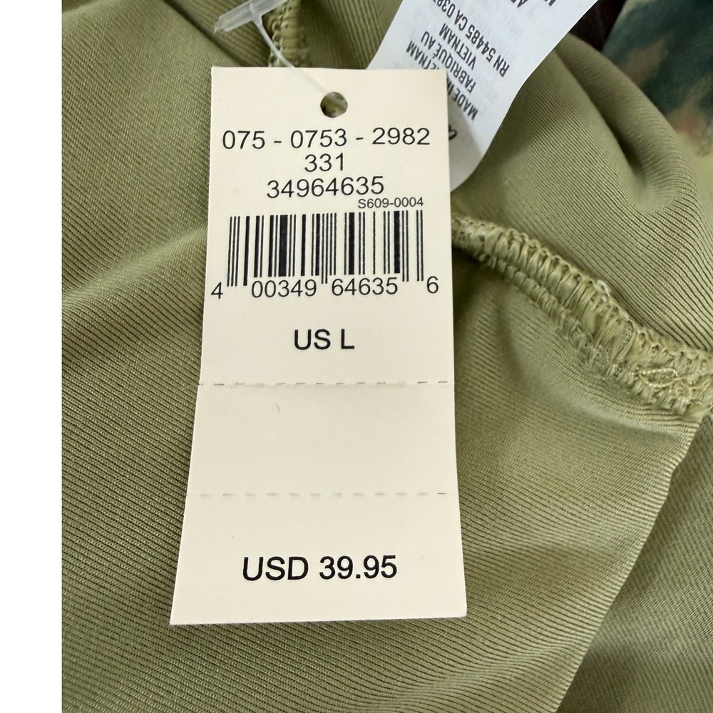 Aerie Women's Olive Fun Printed Ruffle Scoop Bandeau Bikini Top Size Large NWT - Picture 8 of 8